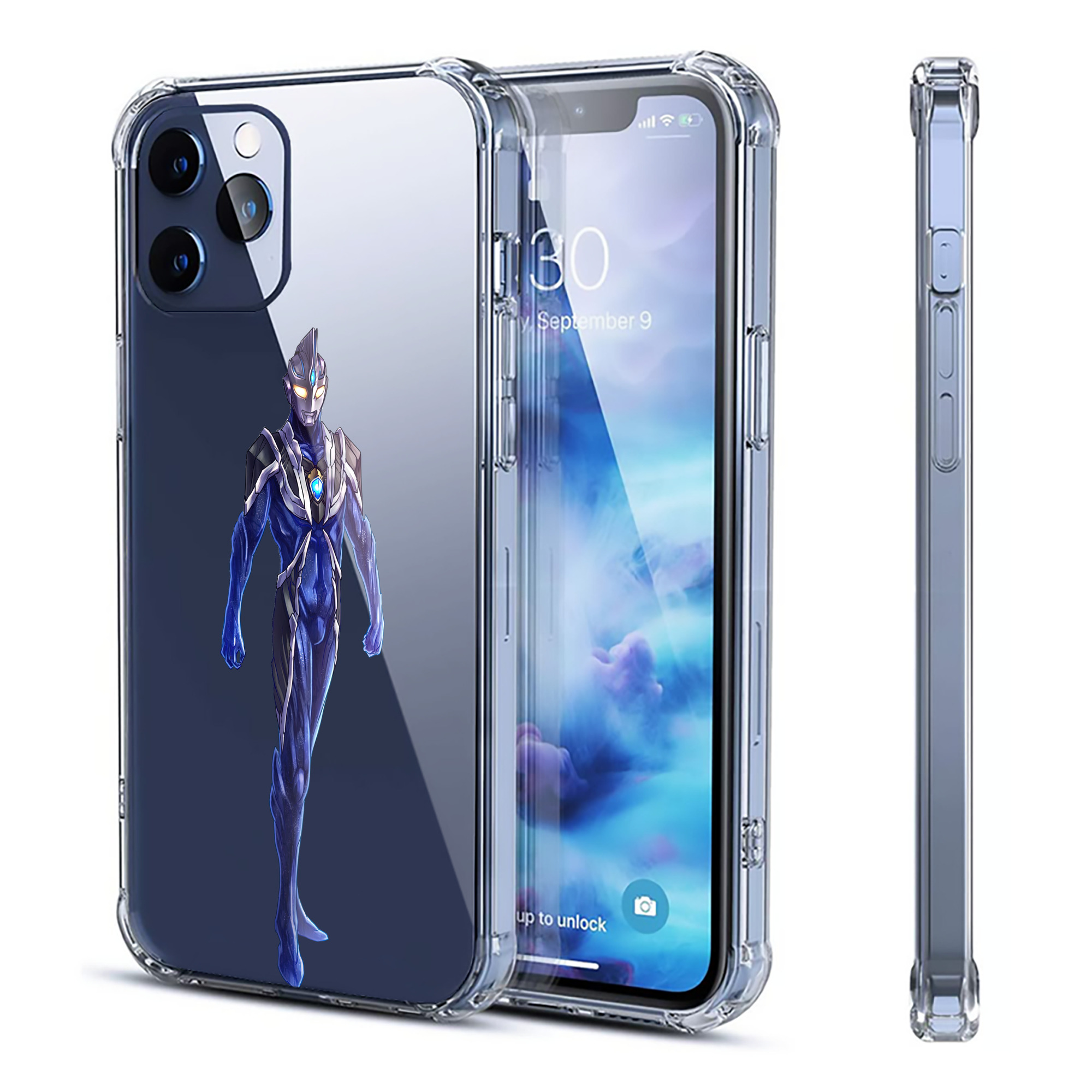 （画像用） ウルトラマン Ultraman 【iPhone 12シリーズ対応】透明スマホケース（クリアソフトケース）